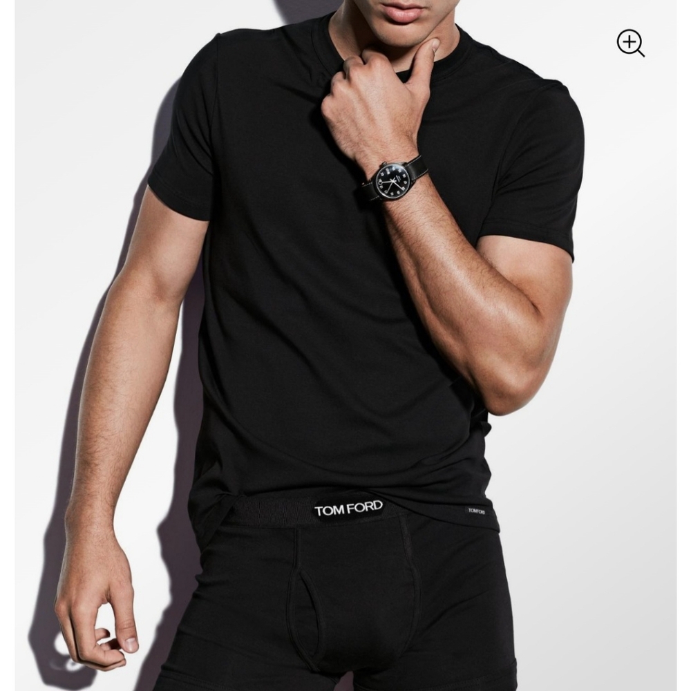 Tom Ford Cotton Crewneck T-shirt. Men's Black XL
